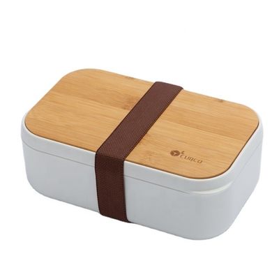 BPA Free Microwavable Food Storage Container with Eco Friendly Bamboo Lid and Cutlery