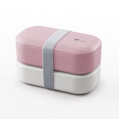 378g Stackable 2 Tier Custom BPA Free Leakproof Kids Bento Lunch Box Set with Bag