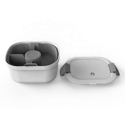 1720 ml 2 in 1  Inner Tray and Sauce Jar BPA Free Set Plastic Salad Bowl with Lid
