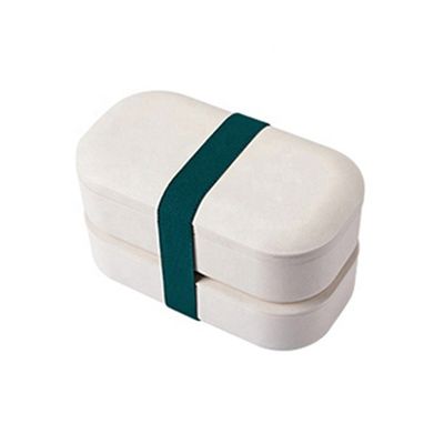 Custom Logo and Pattern 1200ml Eco Stackable Double Bamboo Fiber Microwave Safe Bento Box