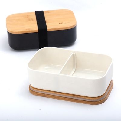 Custom Bamboo Lunch Box PORTABLE BPA Free Bamboo Lid PP Microwavable Bento Box for Adults