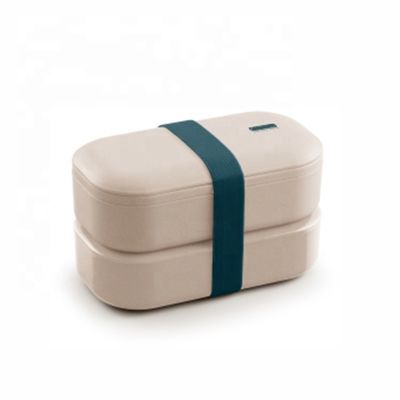 Bamboo Fiber BPA Free Lunch Box with Cutlery 4 Lattice  450g with Plastic, PP, Bamboo fiber
