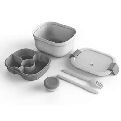 Modern Large Salad Bowl with Spoon and Fork 190*150*100 mm PP Inner Tray