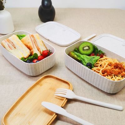 Customized Color Dual Tier Bamboo Lid Lunch Box for Large Capacity Portable Bento Box