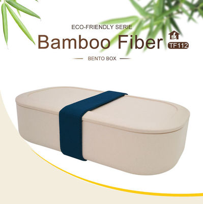 Single Tier Customized Logo Bamboo Fiber Lunch Box for Easy Picnic and Bento Storage