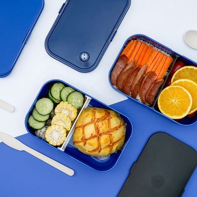 Food Container Feature Microwavable 2-Layer 1000-2000 ml Lunchbox for Adults and Kids