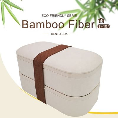 Double Layer Lunch Box with Spoon Microwave Safe Food Container 189.5*105*113 mm
