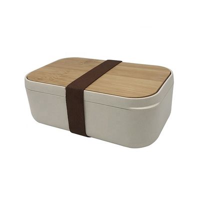 Bamboo Fiber Bento Lunch Box with Removable Divider  196.5*124*74mm