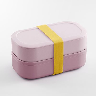 Lightweight and Spacious 363g Reusable Double Layer Bento Box with Cutlery