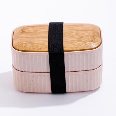 2-Layer Eco Fridge Food Container Set with Sustainable Bamboo Lid and Customized Logo