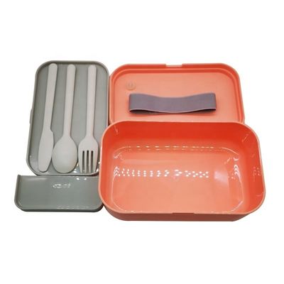 Customizable Large Capacity BPA Free Bento Lunch Box with Cutlery and Movable Divider