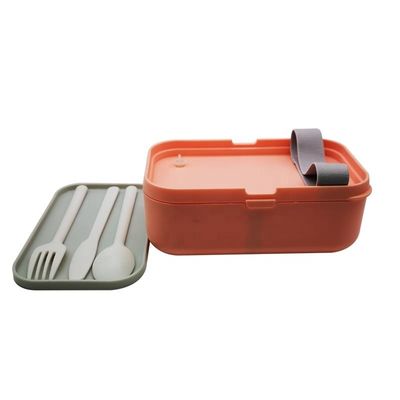 Customizable Large Capacity BPA Free Bento Lunch Box with Cutlery and Movable Divider