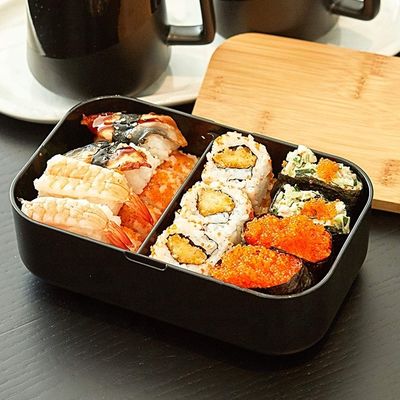 Single Tier Eco Custom Laser  Plastic Bamboo Lunch Box with Bamboo Lid