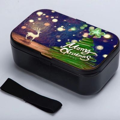 Leak-Proof Plastic BPA-Free Eco Bamboo Bento Lunch Box for Freezer and Microwave Safe