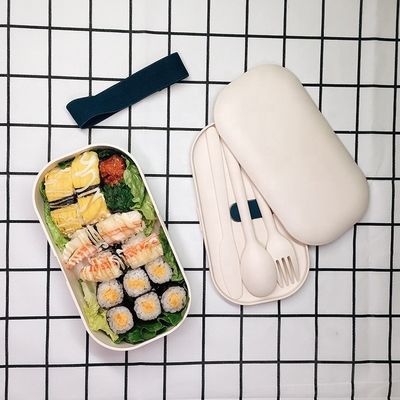 Food Grade Lunch Box with Cutlery Spoon Fork Knife Custom and Reusable