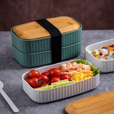 T119A  Eco Friendly Bamboo Yumbox with Leakproof  Cutlery 201*125*125mm