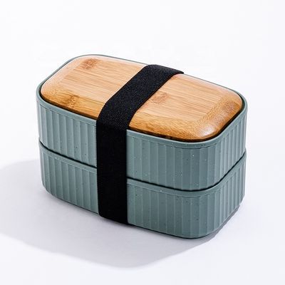 T119A  Eco Friendly Bamboo Yumbox with Leakproof  Cutlery 201*125*125mm