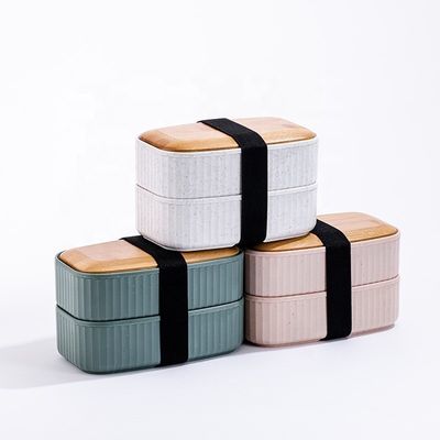 T119A  Eco Friendly Bamboo Yumbox with Leakproof  Cutlery 201*125*125mm