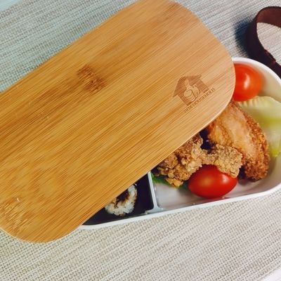 Pink 1-Layer Bamboo Lid Custom Eco Fridge Plastic Food Grade Bento Lunch Box for Kids