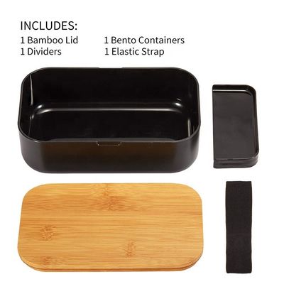 280g BPA-free Natural Bamboo Lid Fridge and Dishwasher Custom Lunch Box Food Containers