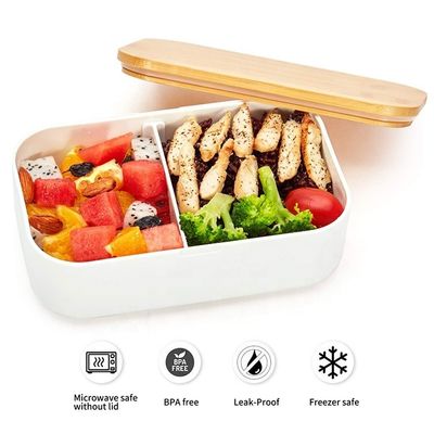 280g BPA-free Natural Bamboo Lid Fridge and Dishwasher Custom Lunch Box Food Containers