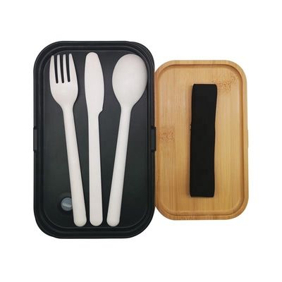Leak-proof BPA Free Bento Lunch Box One Layer Eco-Friendly Food Container with Cutlery