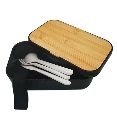 Leak-proof BPA Free Bento Lunch Box One Layer Eco-Friendly Food Container with Cutlery