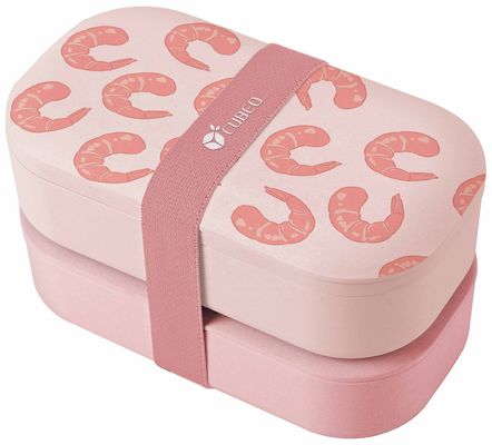 2-Layer Food Container Fridge Dual Tier Bamboo Bento Box for Kids Eco Friendly BPA Free