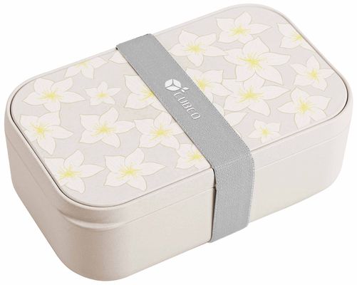 Bamboo Fiber One Layer Custom Logo Portable Microwave PP Lunch Boxes Plastic for Super Markets