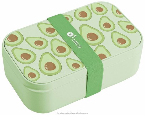 Bamboo Fiber One Layer Custom Logo Portable Microwave PP Lunch Boxes Plastic for Super Markets
