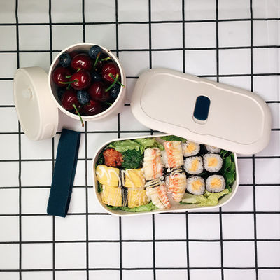 Versatile Kitchen Bento Box Plastic Food Storage Container Set with Lid and Cutlery 160g
