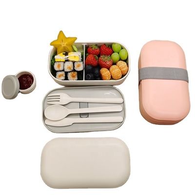 Sample Free Sample Food Grade Microwave Safe Plastic Bento Lunch Box with Cutlery 226g