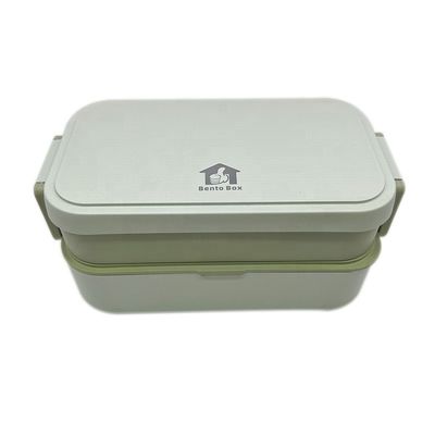 Eco-Friendly Bamboo Fiber Rectangle Lunch Box with Soup Container and Reusable Cutlery Set