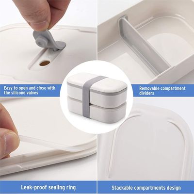Food BPA Free Eco Friendly Microwavable 2-layer Insulated Bento Boxes for Adults and Kids