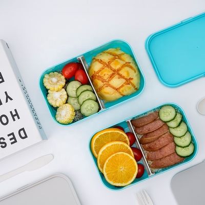 2-Layer Fridge Food Container 2000ml Plastic Bento Lunch Box with  Print