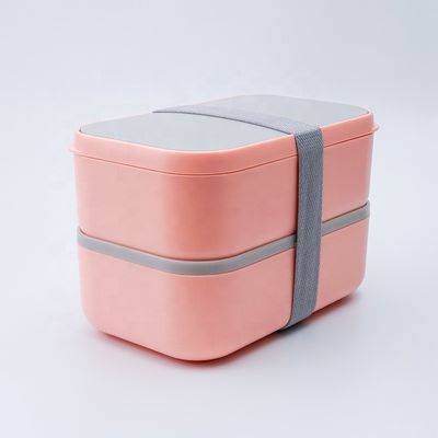 2-Layer Fridge Food Container 2000ml Plastic Bento Lunch Box with  Print