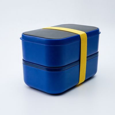 2-Layer Fridge Food Container 2000ml Plastic Bento Lunch Box with  Print