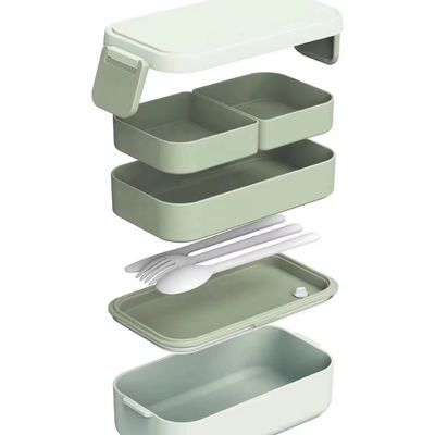 Bamboo Fiber Double Layers Nestable Eco Friendly Adult Lunch Box Gift Set