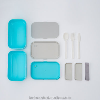 Customized T105 Snackbox Lunchbox with Cutlery Fork Spoon Knife BPA Free and Reusable