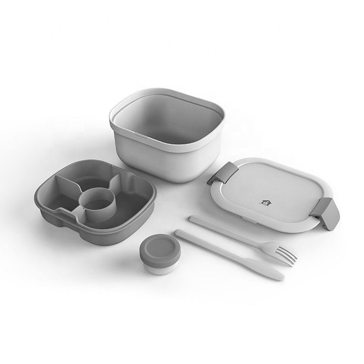 Large Capacity Take Away BPA Free Eco Friendly Food Container with Lid Fork and Knife