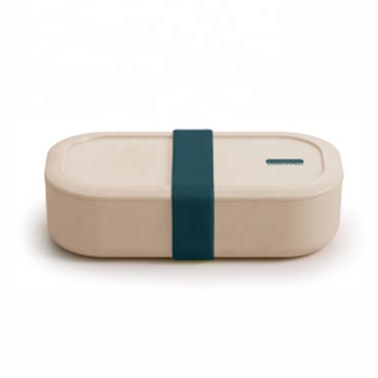 Single Tier Customized Logo Bamboo Fiber Lunch Box for Easy Picnic and Bento Storage